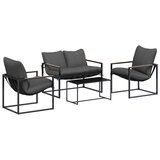  Sjedeća garnitura za vrt 4 pcs Crna i antracit Čelik | shoptok.hr