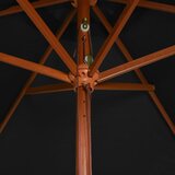  Vrtni suncobran s drvenim stupom 200 x 300 cm crni | Eponuda.ba