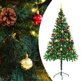  Umjetno osvijetljeno božićno drvce s kuglicama zeleno 180 cm | shoptok.hr