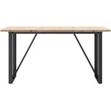  Blagovaonski stol O-oblika 140x80x75,5 cm od borovine i čelik | Eponuda.com