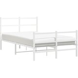  Metalni okvir kreveta uzglavlje i podnožje bijeli 120x190 cm | shoptok.hr