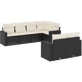  7-dijelni set vrtnih sofa od poliratana s jastucima crni | shoptok.hr