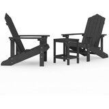 vidaXL Vrtne stolice Adirondack sa stolićem HDPE antracit | shoptok.hr