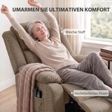  Naslonjač s funkcijom masaže i grijanja električno podizanje daljinski upravljač bočni džepovi svijetlosmeđa | shoptok.hr