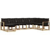 vidaXL Zunanja garnitura za sedenje z blazino 8 pcs Bela in črna, (5000279846) | Shoptok.si