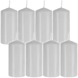 bijele cilindrične svijeće 10 x 5 cm, set od 8 komada