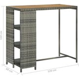  Barska miza s stojalom za shranjevanje siva 120x60x110 cm, (20713637) | Shoptok.si