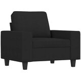  Fotelja s tabureom crna 60 cm od tkanine | shoptok.hr