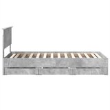  Krevetna konstrukcija s ladicama Betonski sivi 75 x 190 cm | shoptok.hr