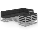  Sedežna garnitura 8-delna z blazinami trdna borovina | Shoptok.si