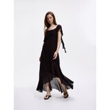 Reserved Midi haljina s volanima - tamnosmeđe | shoptok.hr