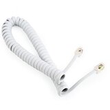 Telefonski spiralni kabl za slusalicu 2m sa konektorima RJ-10, TC4P4CS-2M-W, white, GEMBIRD | Eponuda.ba
