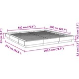  Okvir kreveta siva boja betona 180x200 cm od konstruiranog drva | shoptok.hr