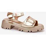 Boto Eco Leather Women's Sandals With Buckle Golden Gofielle | Shoptok.si