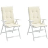  Jastuci za vrtne stolice 2 kom krem 120 x 50 x 3 cm od tkanine | shoptok.hr