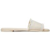 Tommy Hilfiger Natikači Fringe Canvas Flat Sandal FW0FW08908 Bež | Shoptok.si