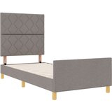 vidaXL Postelja Taupe 90x190 cm iz tkanine, (22051960) | Shoptok.si