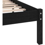 vidaXL Okvir za krevet od masivne borovine crni 200 x 200 cm | shoptok.hr