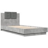  The Living Store Posteljni okvir z vzglavjem betonsko siv 90x190 cm inž. les - Posteljni Okvir, (21498108) | Shoptok.si