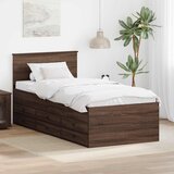  Krevet na dan Smeđi hrast i crna 75 x 190 cm Konstruirano drvo | shoptok.hr