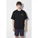 Evisu Pamučna majica Seagull Print + Kamon Appliqué Tee za muškarce, boja: crna, bez uzorka, 2ESHTM4TS7093