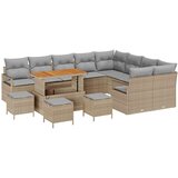  13-dijelni vrtni kauč set s jastucima bež poli ratan akacija 4-dijelni vrtni set za večeru s jastucima bež poli ratan akacija | shoptok.hr