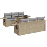 Maison Chic Seti vrtnega pohištva - Vrtna garnitura - Vrtni pohištvo set 7-delna z blazinami bež poli ratan, (21804969) | Shoptok.si