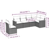  6-dijelni set vrtnih sofa s jastucima crni od poliratana | shoptok.hr
