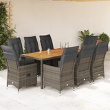 vidaXL 9-dijelni vrtni blagovaonski set sivi od poliratana | shoptok.hr