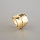 Široki glatki prsten valovite plohe, pozlata 14 k | shoptok.hr
