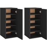 Furnova Omarica za čevlje 2 kosa črna 32x35x70 cm iverna plošča, (21954521) | Shoptok.si