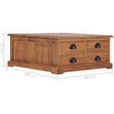  Stolić za kavu 68 x 68 x 30 cm od masivne tikovine | Eponuda.com