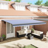 vidaXL Ročna Retraktibilna Tenda Modro-bela 500x300 cm | Shoptok.si