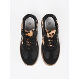 Shelvt Women's black sneakers with leopard print inserts | Shoptok.si