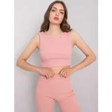 Fashionhunters Dirty pink short top Eveline RUE PARIS