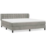vidaXL Box spring postelja z vzmetnico svetlo siva 180x200 cm žamet, (20791022) Cene