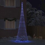 vidaXL LED božično drevesce Modra 138.5 x 138.5 x 399 cm Kovina | Shoptok.si