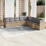 vidaXL 9-dijelni set vrtnih sofa s jastucima bež od poliratana | shoptok.hr
