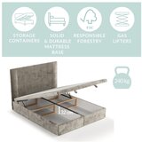 Maison de Rêve Bež oblazinjena zakonska postelja s prostorom za shranjevanje 180x200 cm Mavel – | Shoptok.si