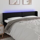  LED uzglavlje crno 163x16x78/88 cm od umjetne kože | shoptok.hr