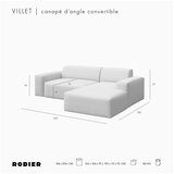Rodier Bež kotna sedežna garnitura (desni kot/z ležalnikom) Villet – | Shoptok.si