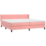  Krevet s oprugama i madracem ružičasti 200x200 cm baršunasti | shoptok.hr