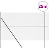 vidaXL Varjena žična ograja s 13 stebrički siva 1,5x25 m jeklo | Shoptok.si