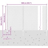 vidaXL verižna ograja s 20 U postajami Srebrna 1.4x10 m Jeklo | Shoptok.si
