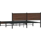 vidaXL Kovinski posteljni okvir z vzglavjem rjavi hrast 183x213 cm, (21322213) | Shoptok.si