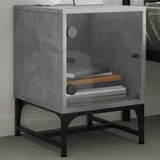  Noćni ormarići staklena vrata 2 kom boja betona 35x37x50 cm | shoptok.hr