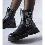Gemre Black insulated ankle boots with Barbena lettering Cijene