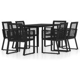  7-dijelni vrtni blagovaonski set crni | shoptok.hr