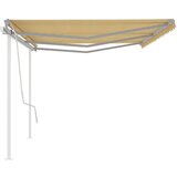  Tenda na ručno uvlačenje sa stupovima 6 x 3 5 m žuto-bijela | shoptok.hr