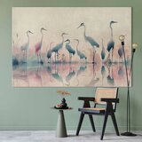  XXL slika - Birds by the lake - herons painted in watercolour in delicate grey and pink colours 220x147 | shoptok.hr